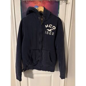 Hollister California HCO 1922 Full Zip Hoodie Plaid y2kLined XL Extra Large Mens